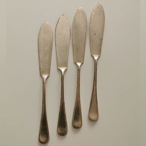 Vintage Silver Butter Knives 4 Set